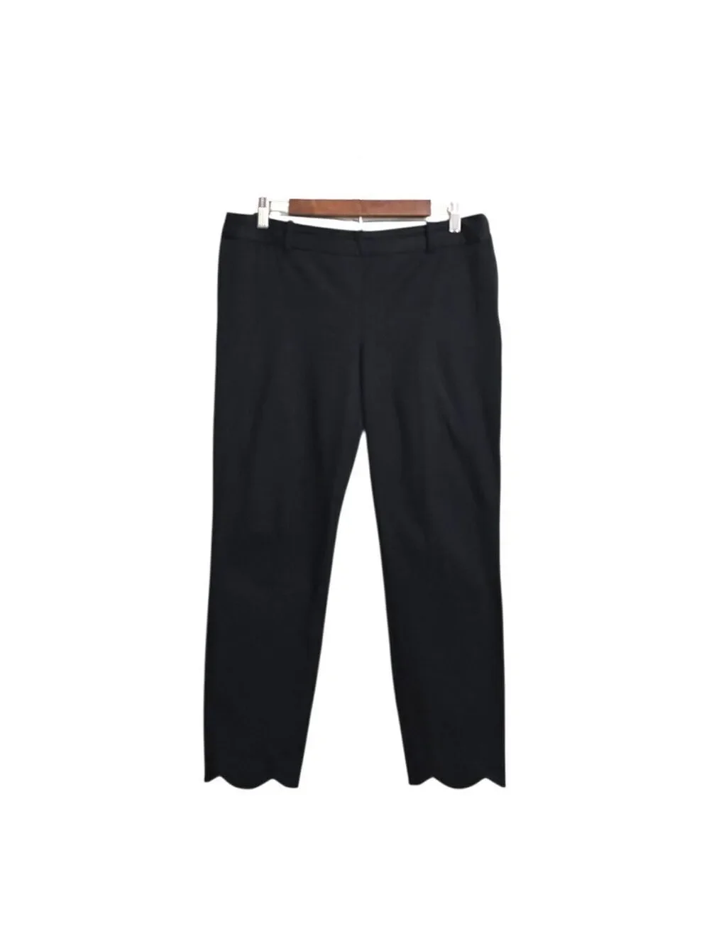 J. Crew Factory Winnie With Scalloped Hem Ankle Pant In Black Sz 10